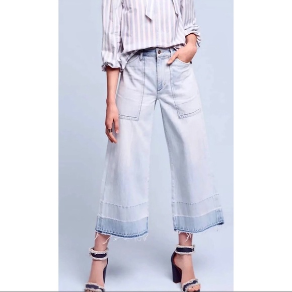 CoH Womens Melanie Crop Light Wash Frayed Hem Jeans Raw Hem High Waisted Sz 27 - Picture 3 of 13